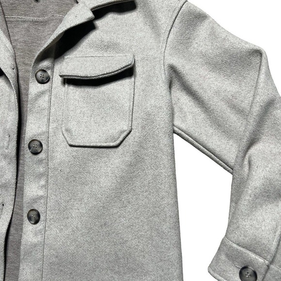 NWOT Avec Les Fille Shirt Jacket Small Button Down Shacket Melange Oatmeal Beige - Picture 2 of 9